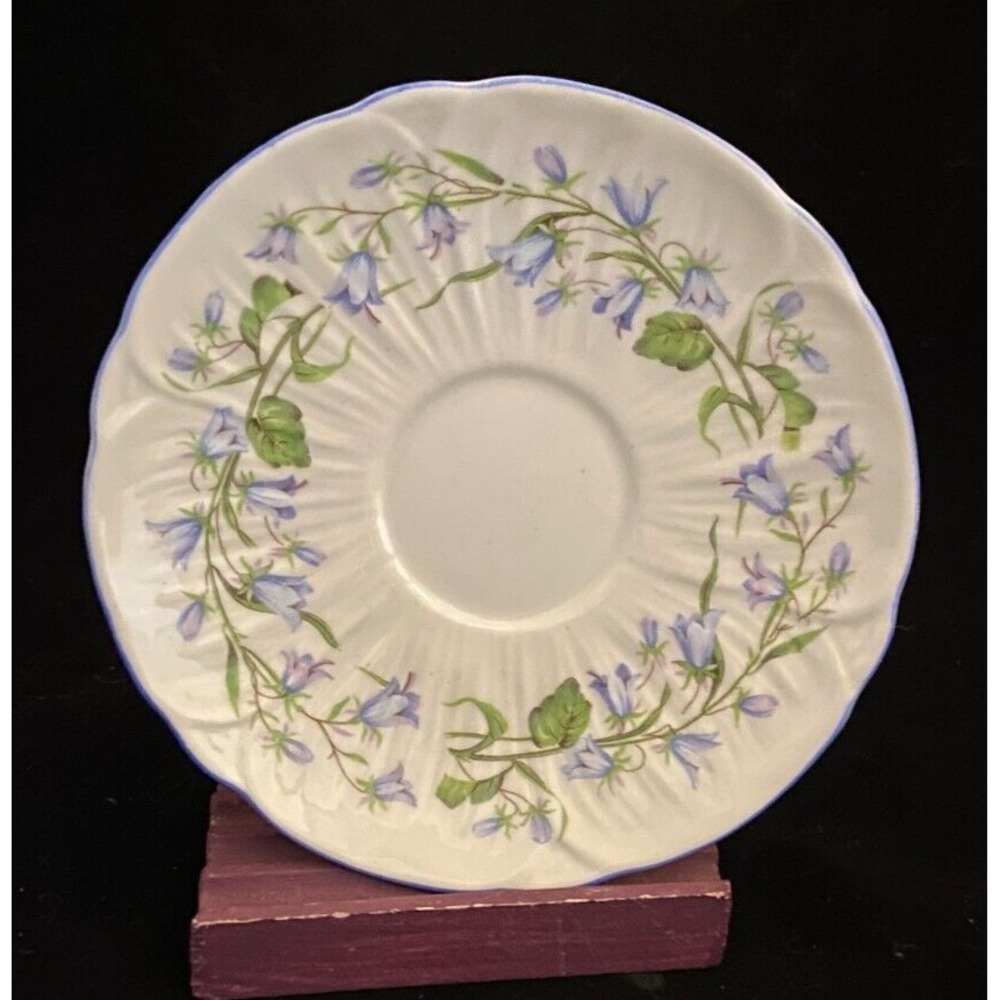 Shelley Harebell Teacup‎ Saucer (s) - Only Oleander Shape Blue Flowers